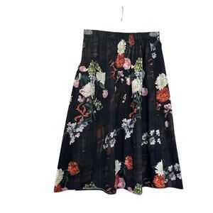 Wolf & Rita Girls Black Multicolor Winter Lady Floral Skirt Cottagecore Size 16